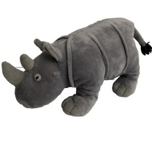 Rhino Rhinoceros Standing Plush Stuffed Animal Gray 14" Long‎ Fiesta Doll Gift